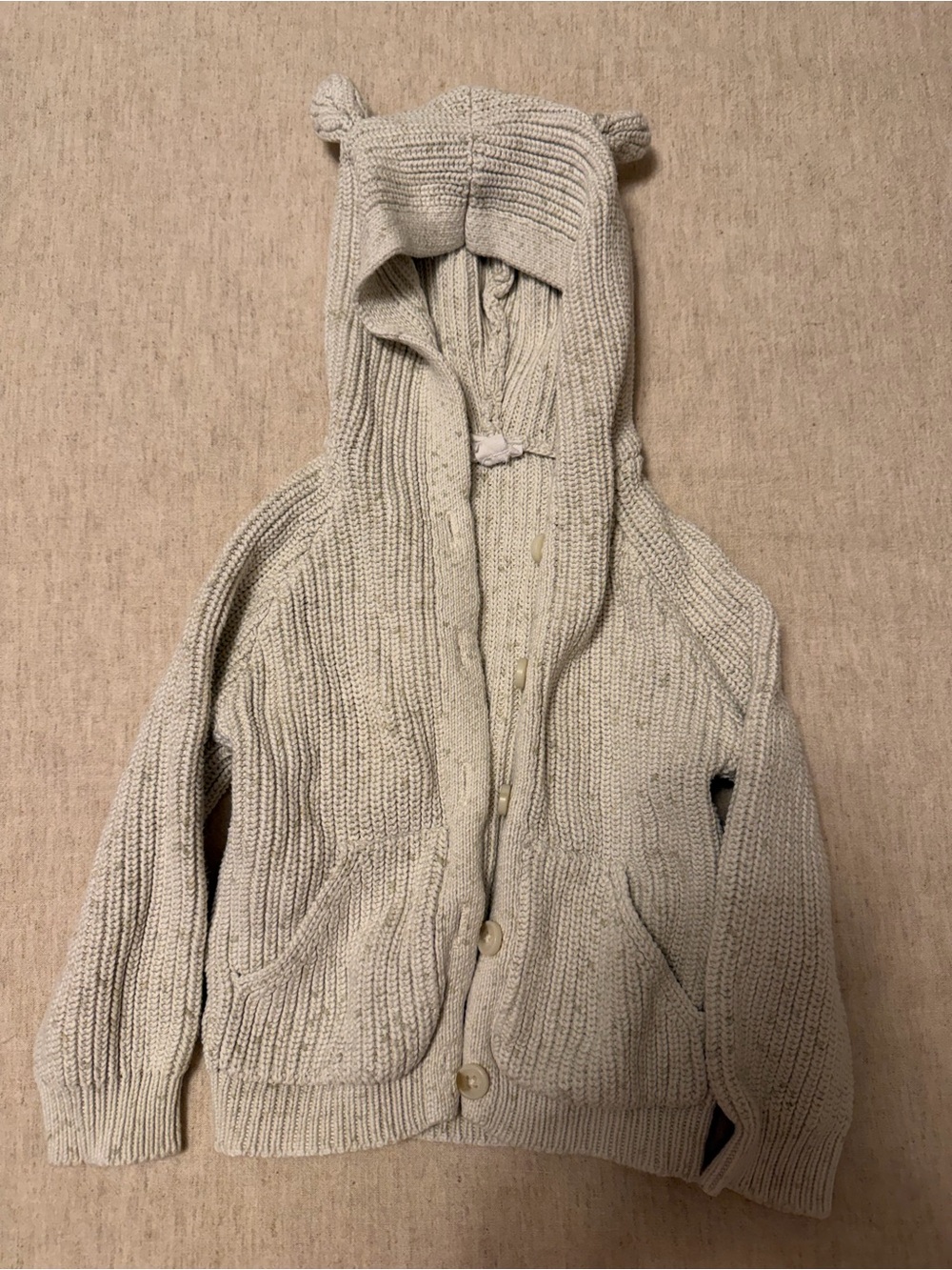 Jamie Kay Cozy Cream Knit Hooded Cardigan